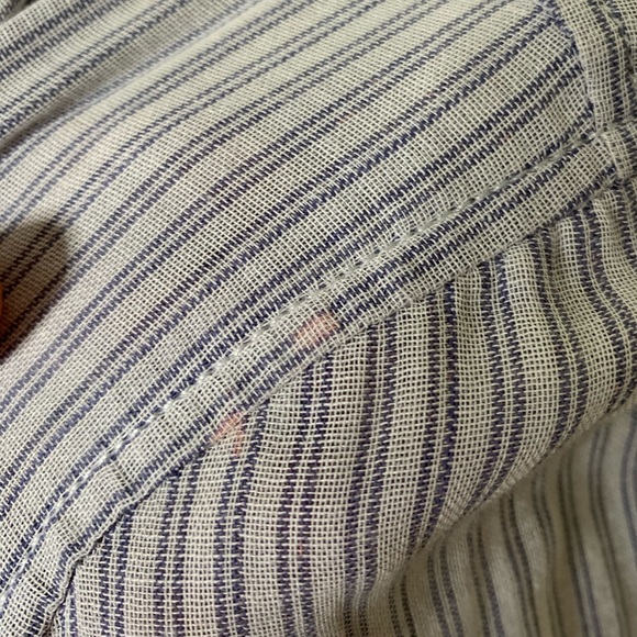 Madewell Pinstripe Cotton Back Tie Top Sz M - Picture 8 of 8